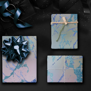 Blue Opal Iridescent Wrapping Paper by trajeado14