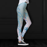 Iridescent Marble | Trendy Faux Holo Blue Pink Leggings<br><div class="desc">Luxurious muted iridescence hologram marble texture in a faux metallic ombre dusty blue, mint green, pink, and lavender purple watercolors. This feminine hand-painted gradient adds the perfect pop of color. From the "Modern Watercolor Marbles" collection, this design features abstract fluid swirls creating a cool pattern accented by glitter veins to...</div>