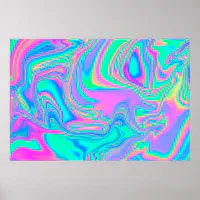 Iridescent marbled holographic texture in vibrant neon and pastel colors.  Trippy and distorted image with light diffraction effect in psychedelic