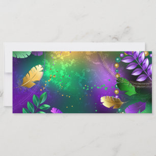 Iridescent mardi gras background with beads