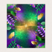 Iridescent mardi gras background with beads (Outside Unfolded)