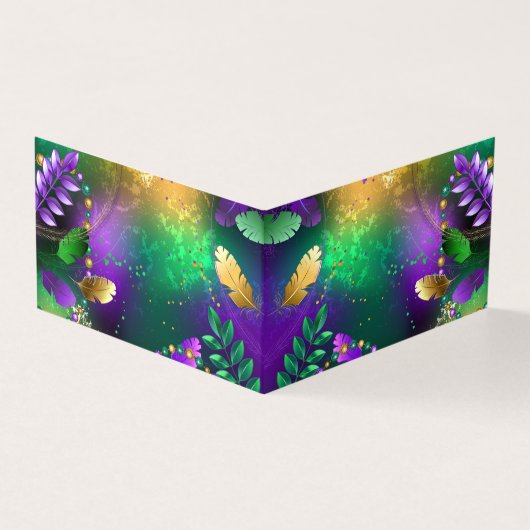 Iridescent mardi gras background with beads (Outside)