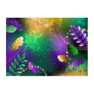 Iridescent mardi gras background with beads acrylic print