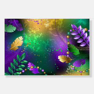 Iridescent mardi gras background with beads foam board