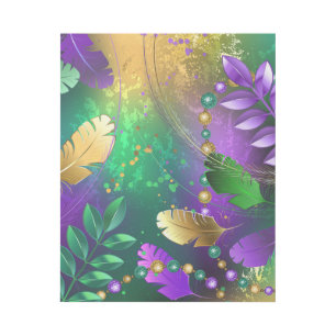 Iridescent mardi gras background with beads gallery wrap