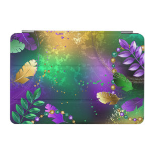 Iridescent mardi gras background with beads iPad mini cover