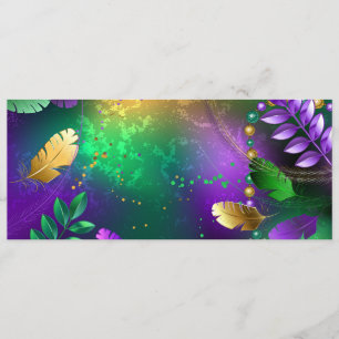 Iridescent mardi gras background with beads menu