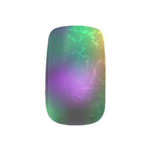 Iridescent mardi gras background with beads minx nail art
