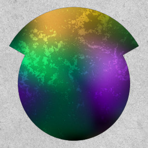 Iridescent mardi gras background with beads patch