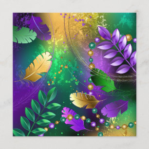 Iridescent mardi gras background with beads program