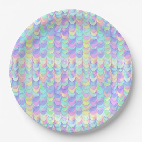 Iridescent Mermaid Scale Paper Plates