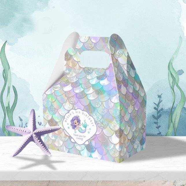 Iridescent Mermaid Scales Clam Shell V1 ID1144 Favor Boxes (Creator Uploaded)