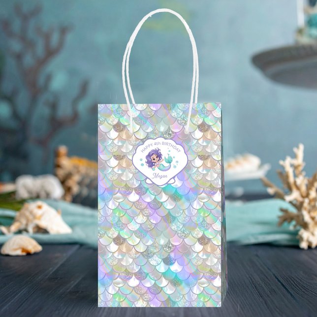 Iridescent Mermaid Scales Clam Shell V1 ID1144 Medium Gift Bag (Creator Uploaded)