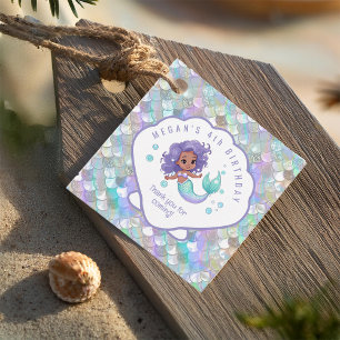 Iridescent Mermaid Scales Clam Shell V2 ID1144 Favor Tags