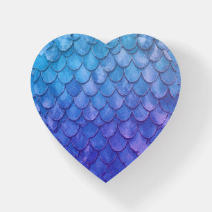 Iridescent Mermaid Scales in Blue and Purple Paperweight