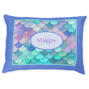 Iridescent Mermaid Scales Personalized Pet Bed