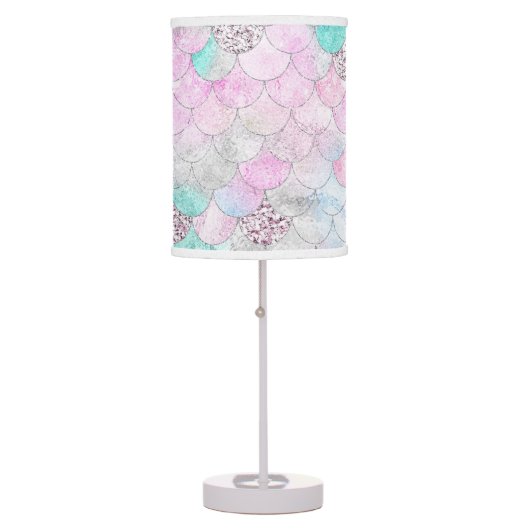 Iridescent Mermaid Scales Table Lamp (Front)