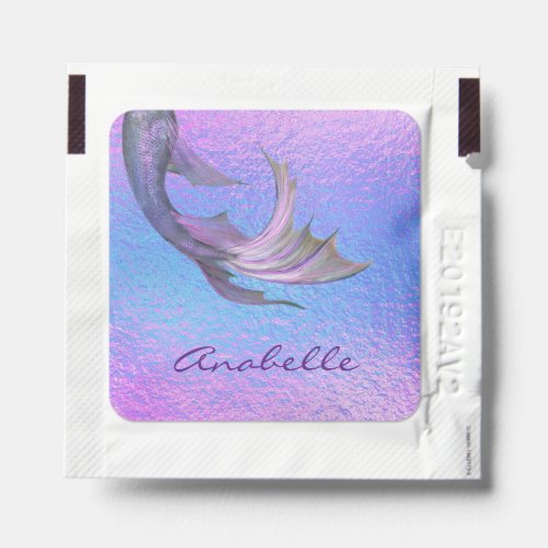 Iridescent Mermaid Tail Pretty Personalized Name Hand Sanitizer Packet