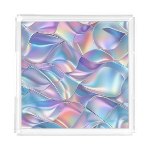 Iridescent Metallic 6 Geometric Acrylic Tray