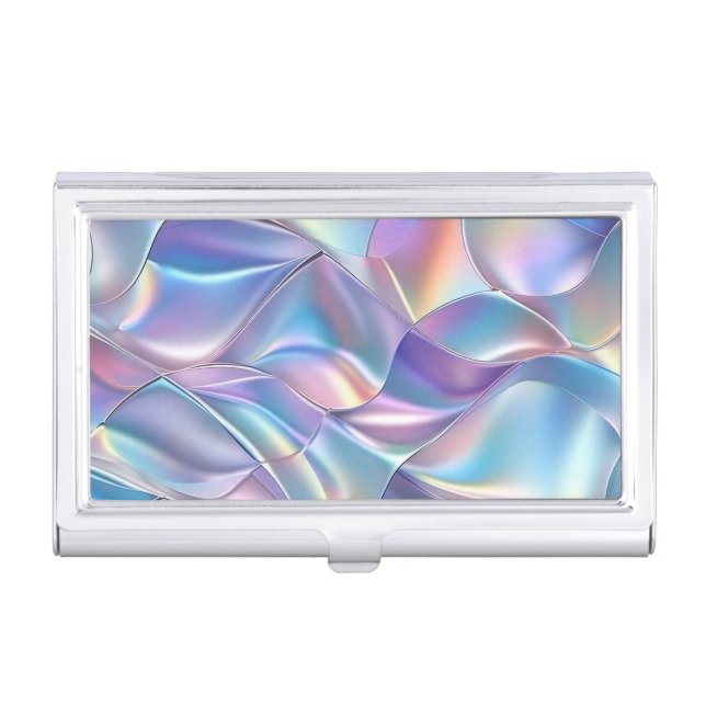 Iridescent Metallic 6 Geometric Business Card Case (Front)
