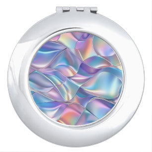 Iridescent Metallic 6 Geometric Compact Mirror