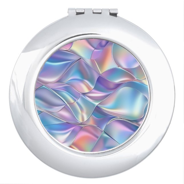 Iridescent Metallic 6 Geometric Compact Mirror (Front)