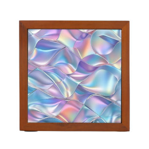 Iridescent Metallic 6 Geometric Desk Organizer