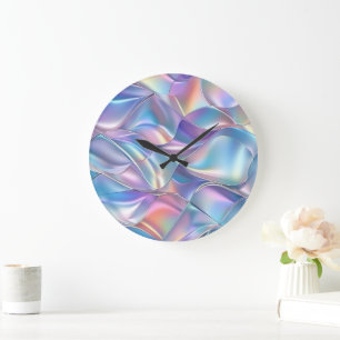 Iridescent Metallic 6 Geometric Large Clock