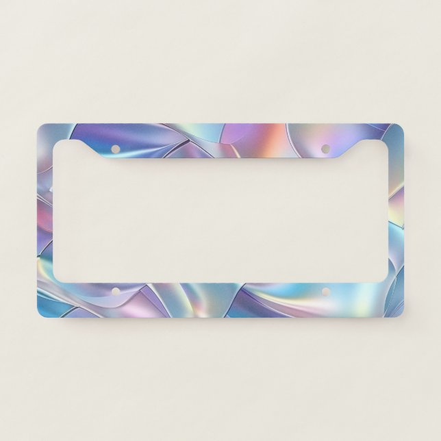 Iridescent Metallic 6 Geometric License Plate Frame (Front)