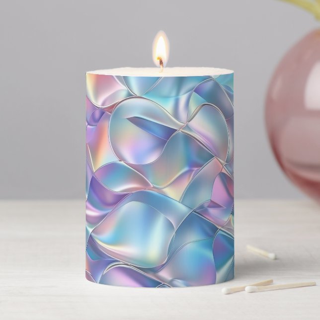 Iridescent Metallic 6 Geometric Pillar Candle (In Situ)