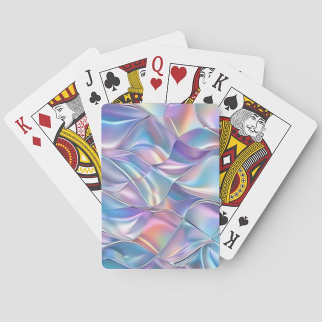 Iridescent Metallic 6 Geometric Poker Cards (Back)