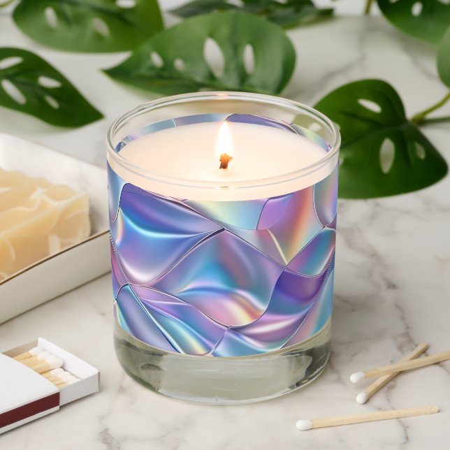 Iridescent Metallic 6 Geometric Scented Candle (Lit)