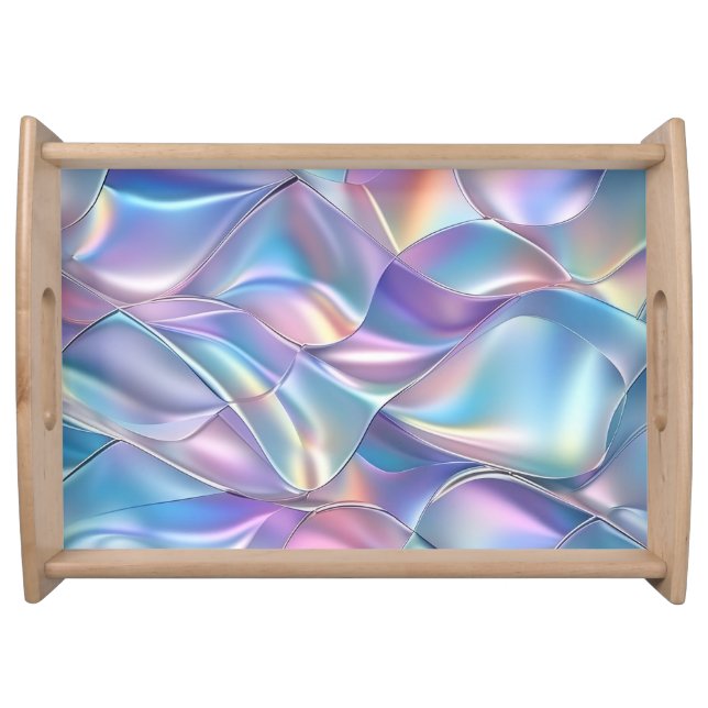 Iridescent Metallic 6 Geometric Serving Tray (Front)