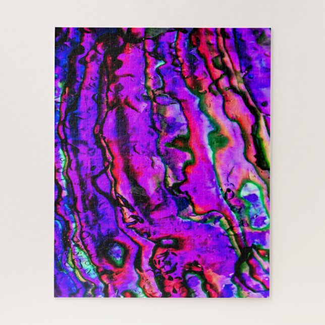 Iridescent Metallic Marbled Blue Green Purple Pink Jigsaw Puzzle (Vertical)