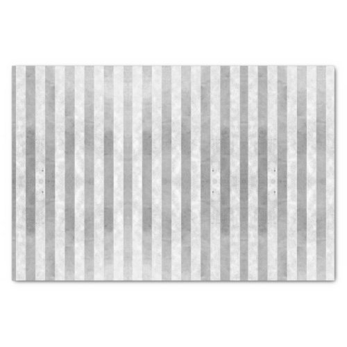 Iridescent Metallic Silver Grunge Stripe Pattern   Tissue Paper