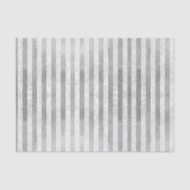 Iridescent Metallic Silver Grunge Stripe Pattern   Tissue Paper (Front)