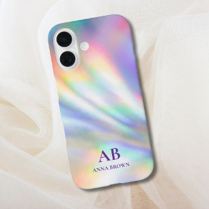 Iridescent Monogram Personalized Name iPhone Case