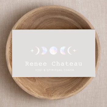 Iridescent Moon Phase Spiritual Business Card by sm_business_cards at Zazzle