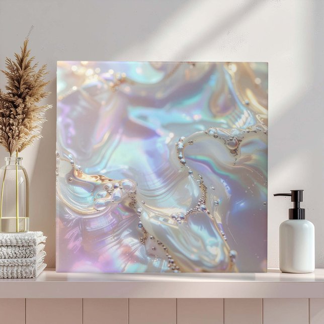 Iridescent Mother of Pearl Abstract ID1173c Ceramic Tile (Creator Uploaded)