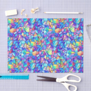 Iridescent Multi-Colored Sea-glass Decoupage Tissue Paper