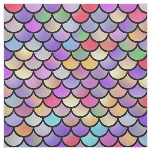 Iridescent Multicolor Mermaid Scales Fabric