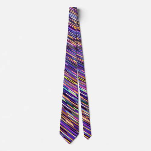 Iridescent Multicolored Stripes Neck Tie