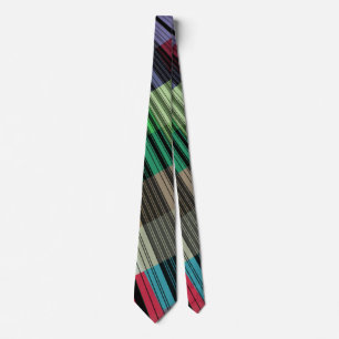 Iridescent Multicolored Stripes Neck Tie