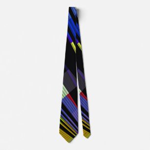 Iridescent Multicolored Stripes Neck Tie
