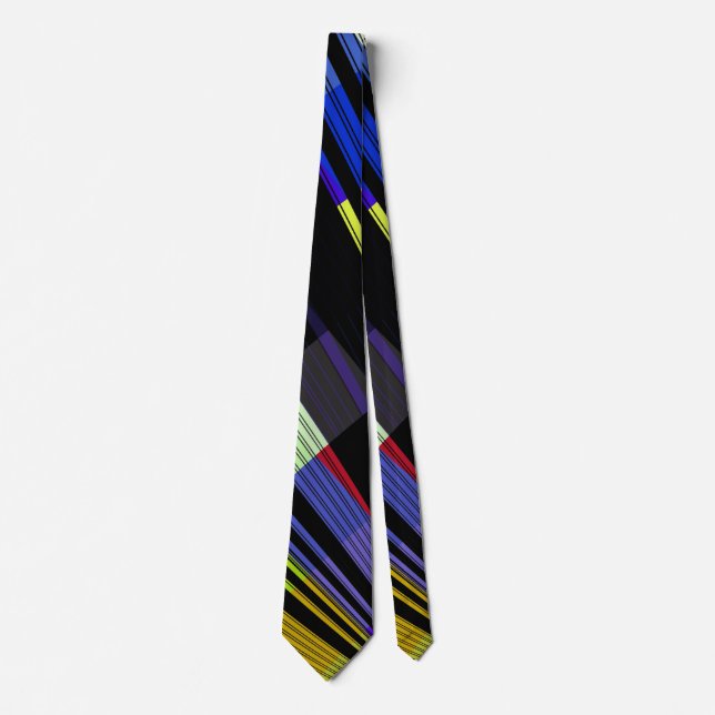 Iridescent Multicolored Stripes Neck Tie (Front)