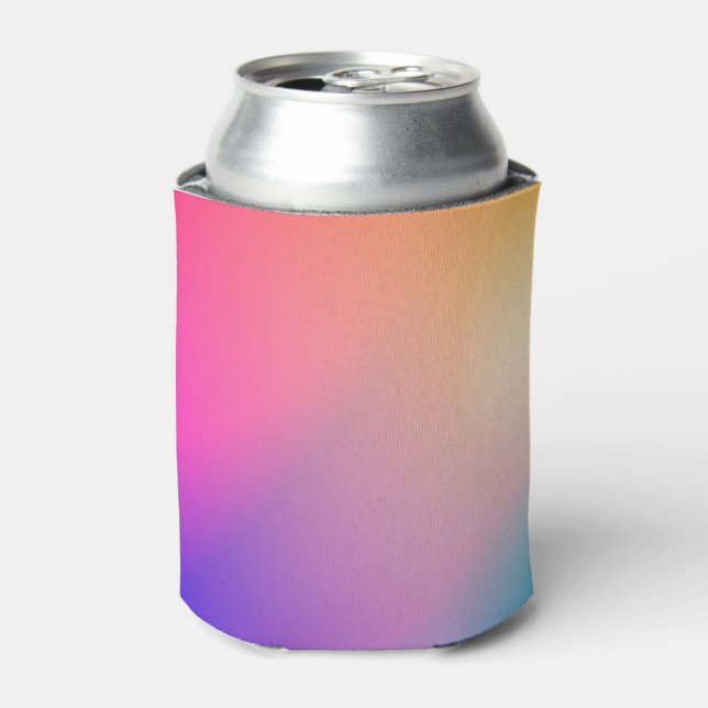 Iridescent Neon Hot Pink Photography Rainbow Cool Can Cooler (Can Front)