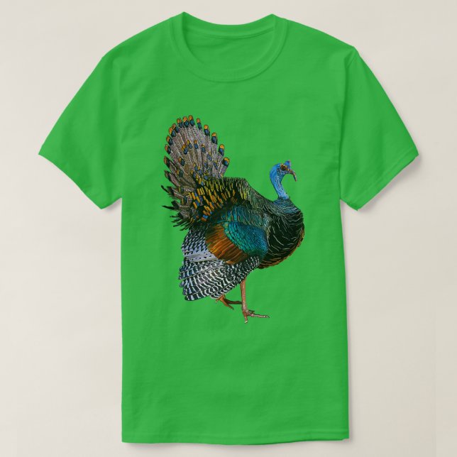 Iridescent Ocellated Turkey T-Shirt (Design Front)