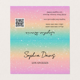 iridescent opal business cards pastel 