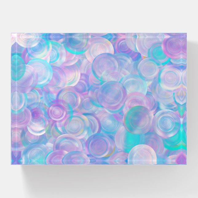 Iridescent Opal Glass Cabochons Paperweight (Front)