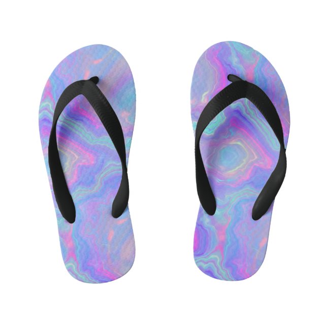 Iridescent Opal Kid's Flip Flops (Footbed)